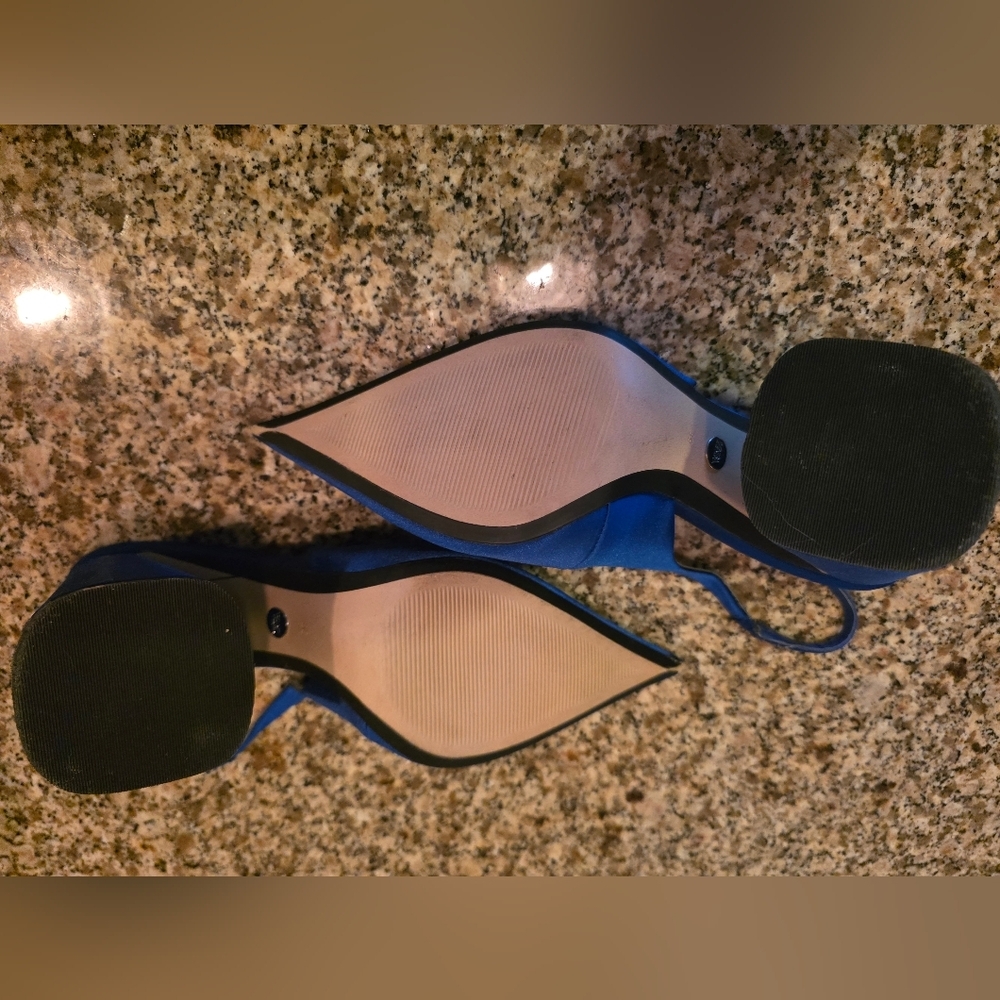 Zara Satin Pointed-Toe Slingback Heels in Royal Blue - Picture 5 of 6